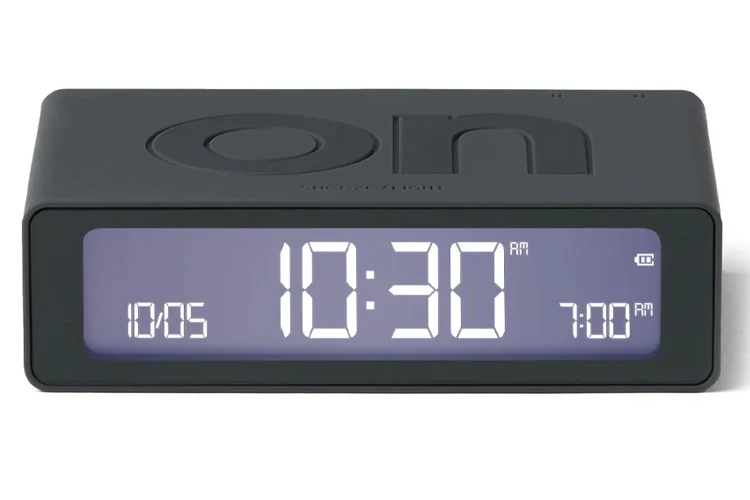 Lexon Flip Mini Reversible Alarm Clock (Grey)