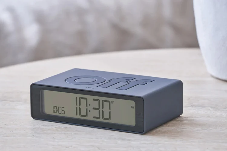 Lexon Flip Mini Reversible Alarm Clock (Grey)