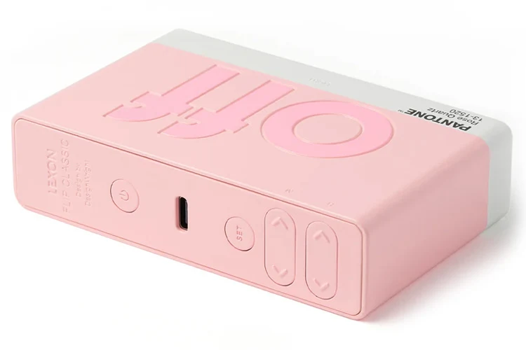 Lexon Flip Classic Reversible Alarm Clock PANTONE (Rose Pink)