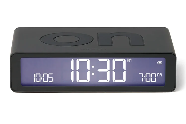 Lexon Flip Classic Reversible Alarm Clock (Grey)