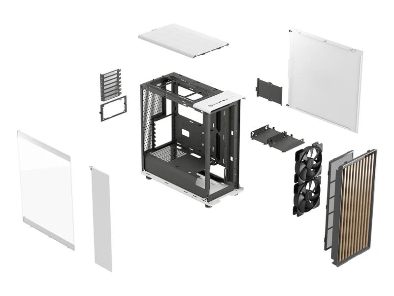 Fractal Design North Mid-Tower Case - Chalk White TG Clear