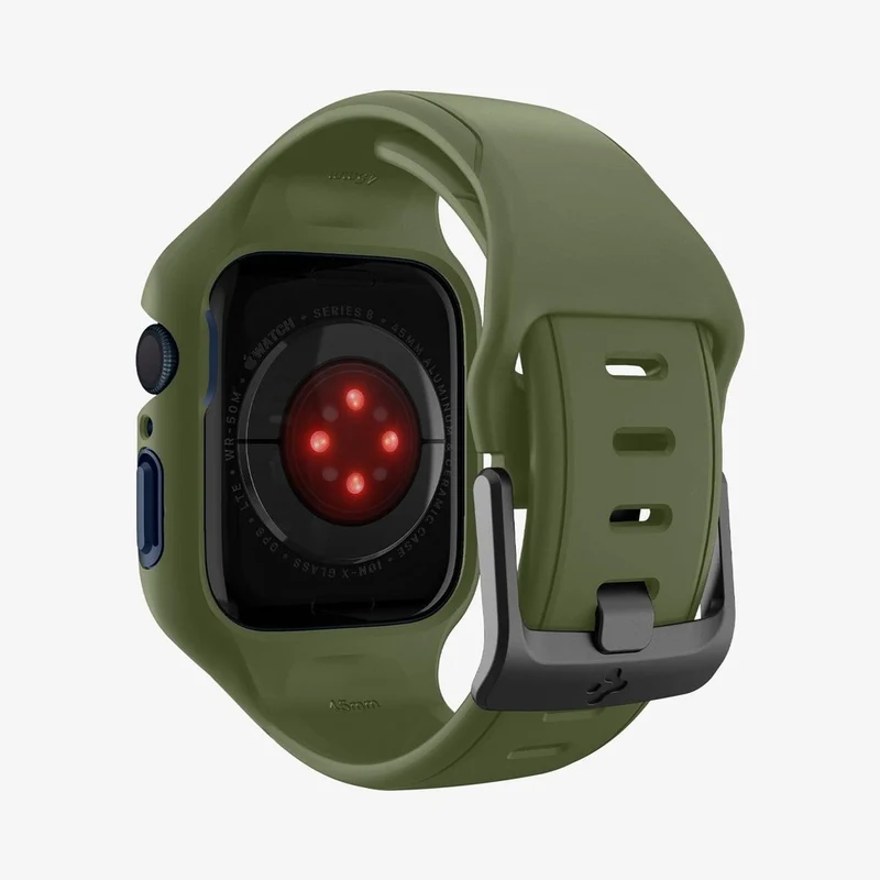 Spigen Apple Watch 9/8/7 45mm Liquid Air Pro Band Case (Moss Green)