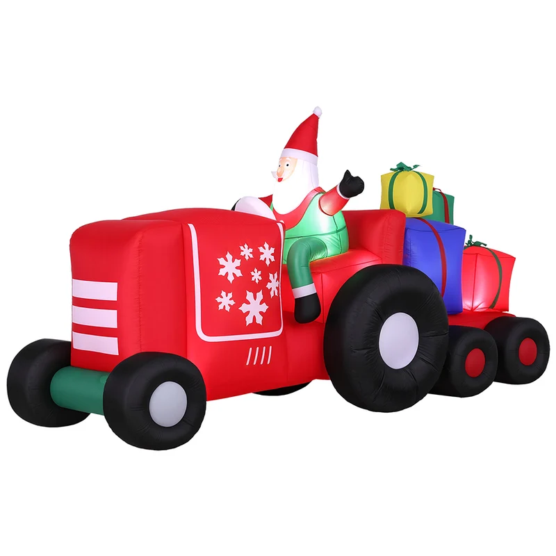 Jingle Jollys Christmas Inflatable Santa Truck 2.6M Length LED Decorations Illuminated