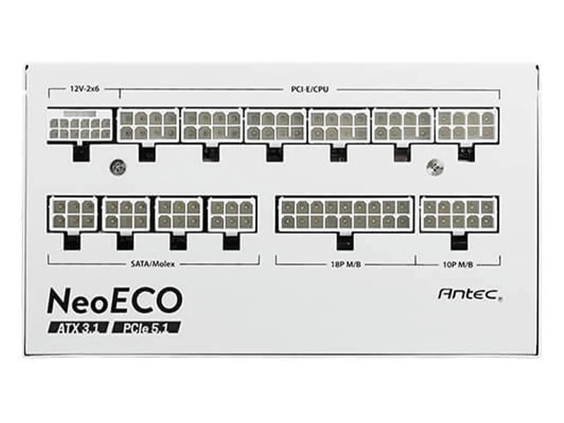 Antec NeoECO Gold M NE1000G M 1000W 80+ Gold Fully Modular ATX 3.0 Power Supply - White