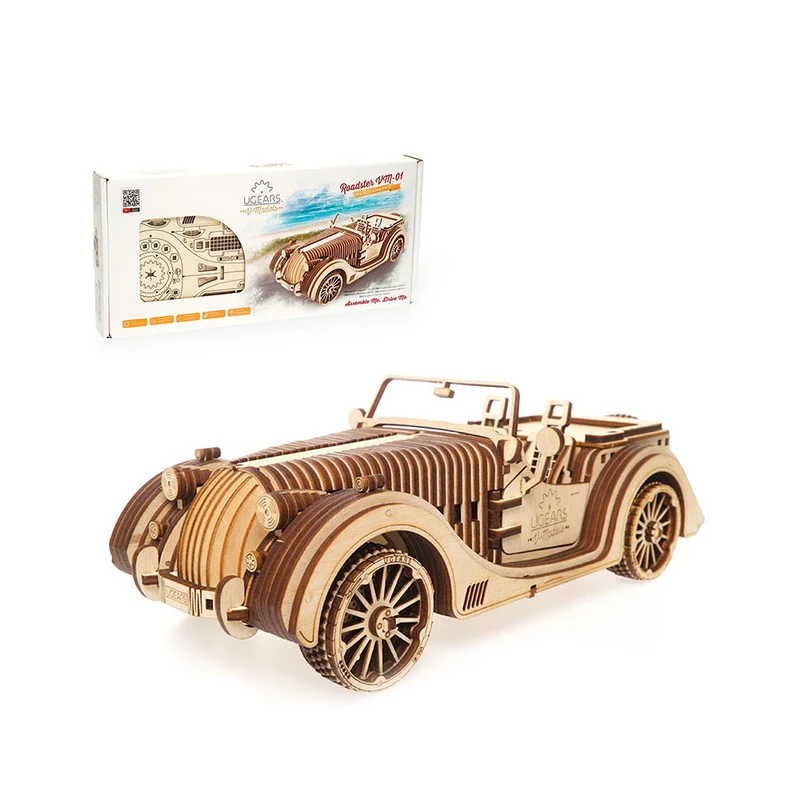 UGears Roadster VM-01 3D Wooden Puzzle Mechanical Model Kit