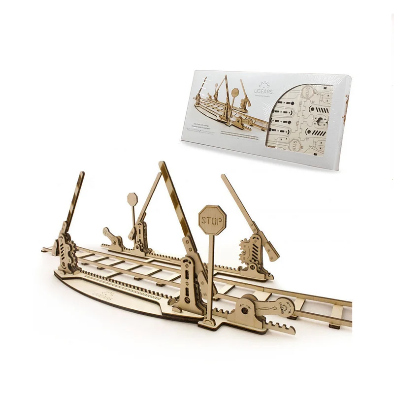 Ugears 3D Mechanical Model Set Of Rails with Crossing Wooden Puzzles