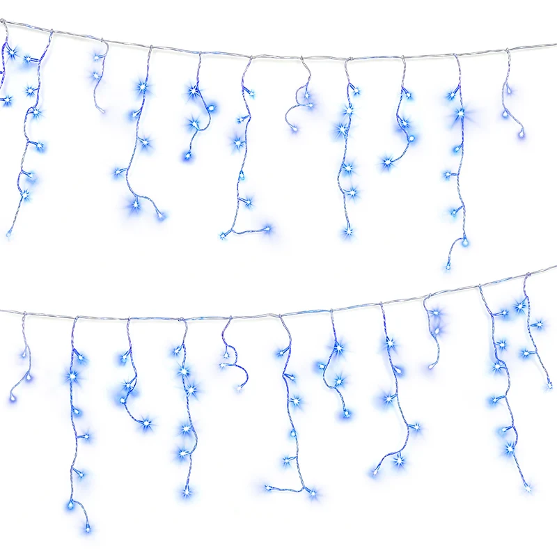 Jingle Jollys 32M Christmas Lights Solar Icicle String Lights 960 LED Blue