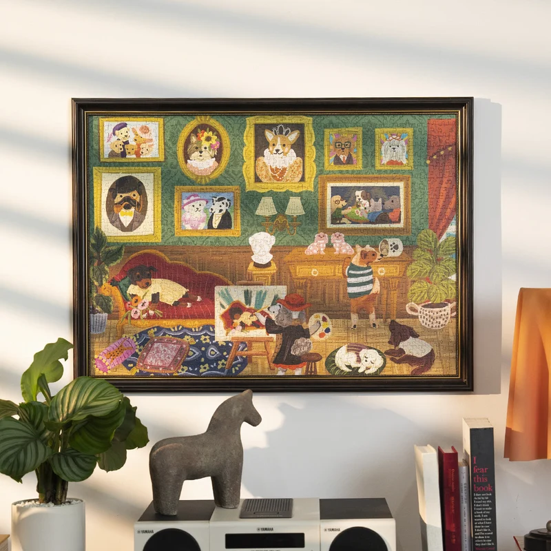 Robotime 1000-Pieces Doggie Art Gallery Puzzle