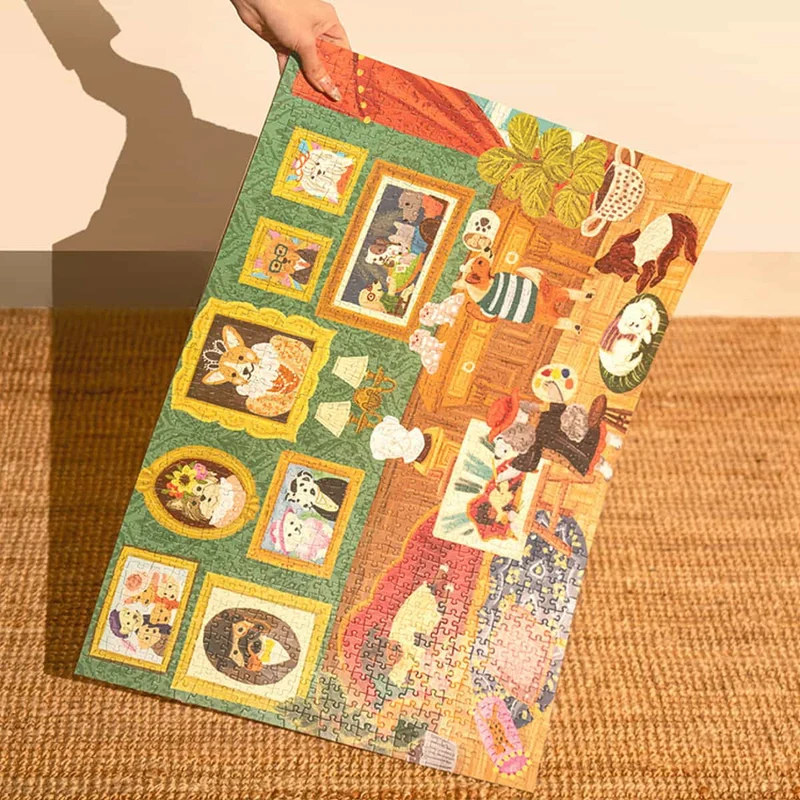 Robotime 1000-Pieces Doggie Art Gallery Puzzle
