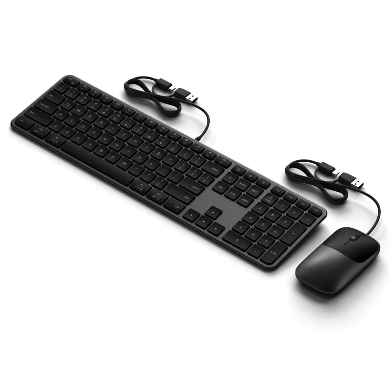 Satechi Slim CLX3 Wired Keyboard and Mouse Combo (Space Black)