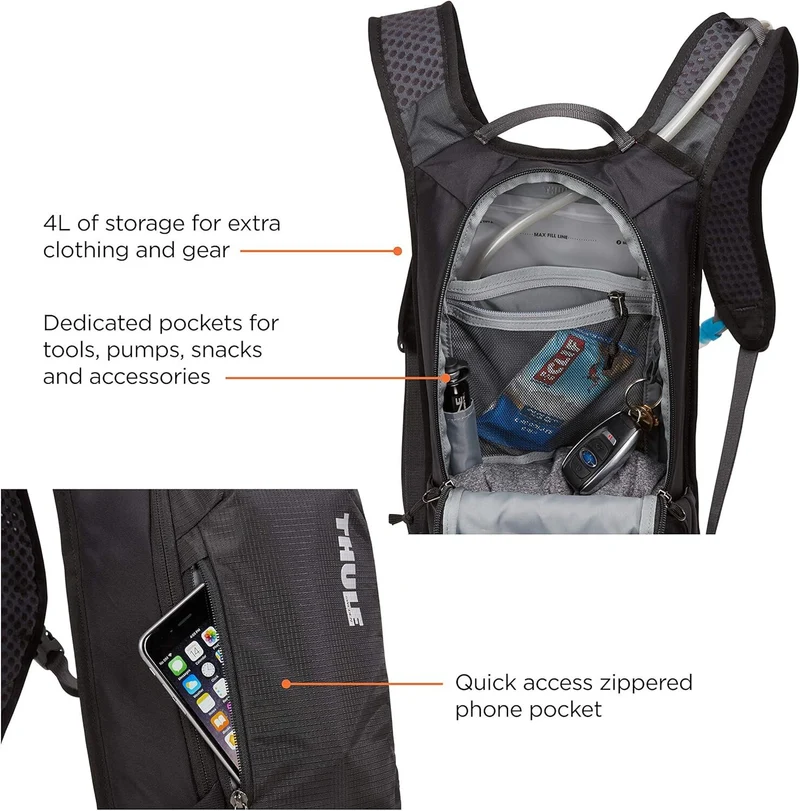 Thule Uptake Hydration Cycling Bike Riding Bag in Black (4L Storage + 2.5L Water Reservoir)