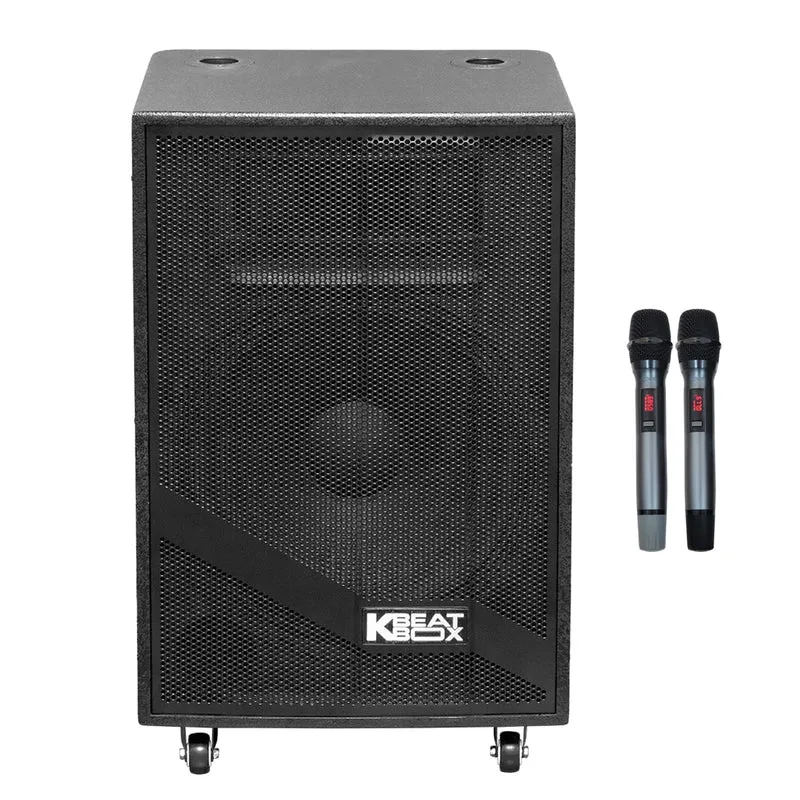 Soncamedia Kbeatbox KB-39NEO – 15" Big Box Karaoke Speaker System | 80W RMS | Wireless Mics