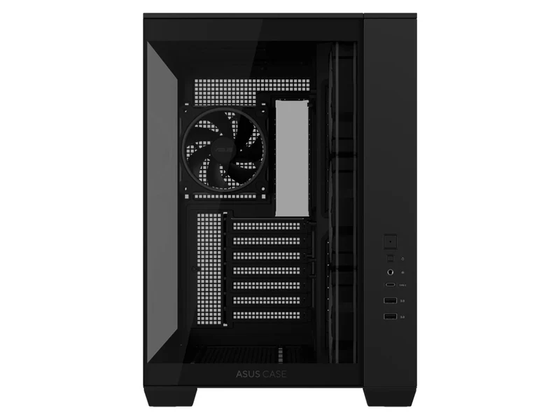 ASUS A32 PLUS TG ARGB Dual Chamber Panoramic Tempered Glass ATX Mid Tower Case - Black