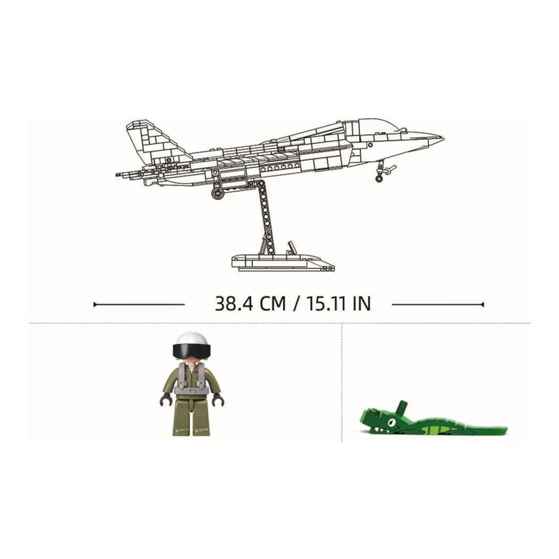 Sluban B1186 Model Kit 1:44 J35 Carrier Fighter Chinese Stealth Jet Plane Modern PLAAF Military Building Blocks DIY Set Toy