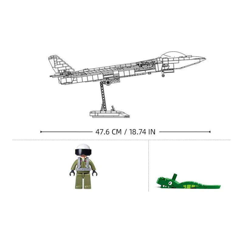 Sluban B1187 Model Kit 1:44 J20 Mighty Dragon Chinese Stealth Fighter Jet Plane Modern PLAAF Military Building Blocks DIY Set Toy