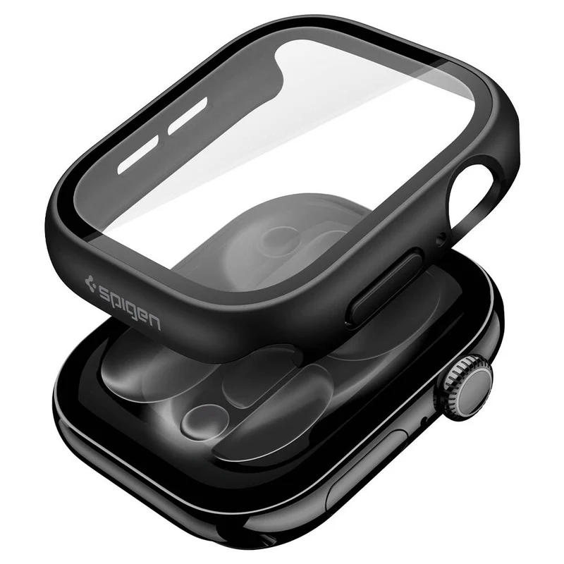 Spigen Apple Watch 10/11 46mm Thin Fit 360 Case with Screen Protector (Black)