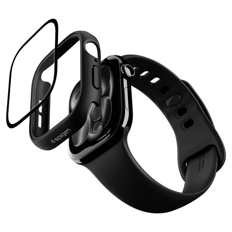 Spigen Apple Watch 10/11 46mm Thin Fit 360 Case with Screen Protector (Black)