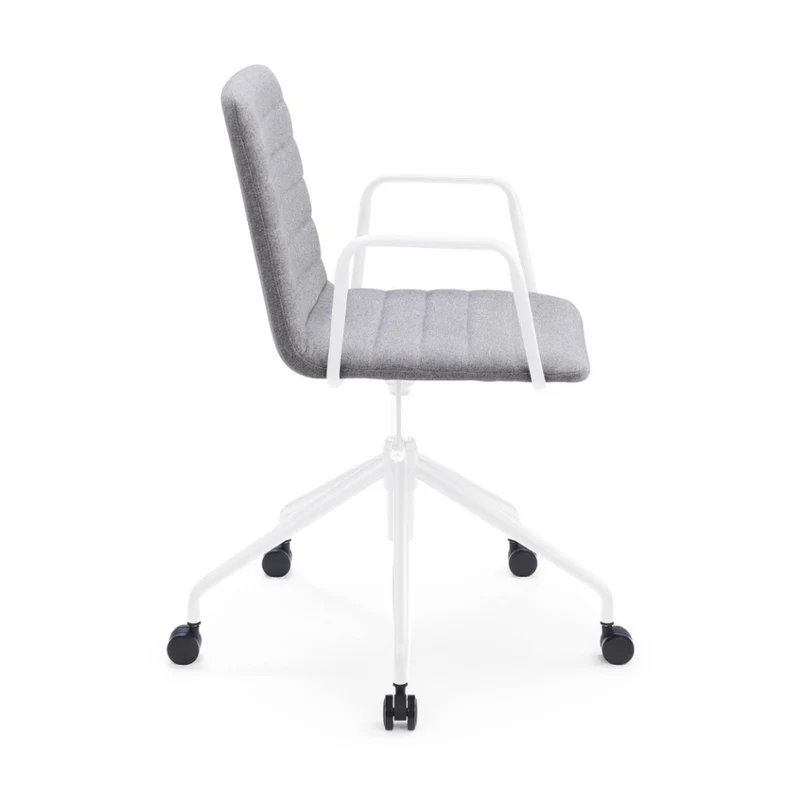 Sabia Baxter Pre-Assembled Chair Upholstered Seat Desk Seating (Grey/White Frame)