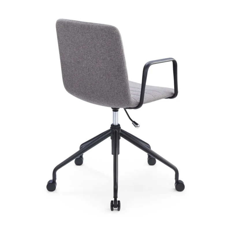 Sabia Baxter Pre-Assembled Chair Upholstered Seat Desk Seating (Grey/Black Frame)