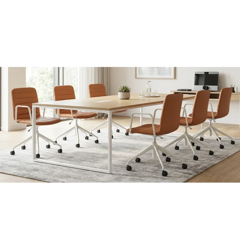 Sabia Baxter Pre-Assembled Chair Upholstered Seat Desk Seating (Tan/Black Frame)