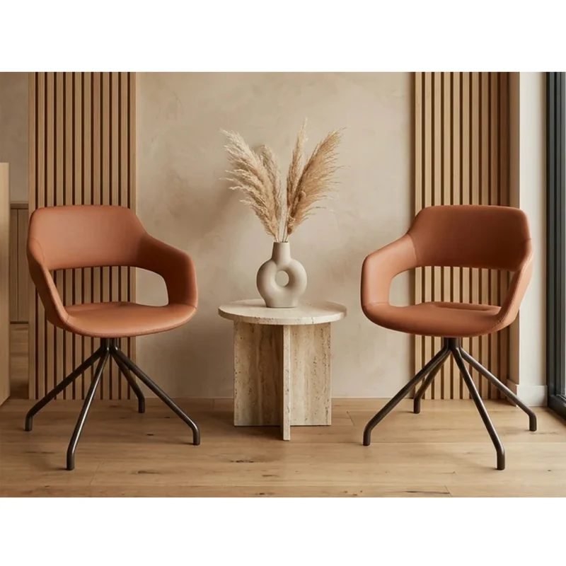 Sabia Oliver Medium Back Pre-Assembled Reception Chair Upholstered (Tan/Black Frame)