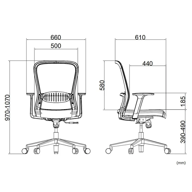 Sabia Aston Pre-Assembled Chair Ergonomic Office Seating Mesh Back (Black)
