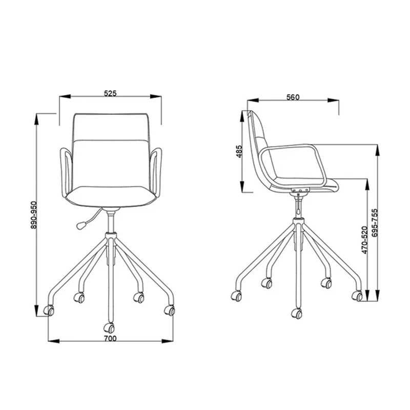 Sabia Maison Pre-Assembled Chair Leather-Like Upholstered Meeting Room (Black)