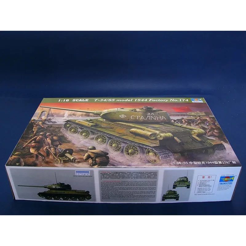Trumpeter 1/16 Soviet 1944 T-34/85 No.183 Tank Scaled Plastic Model Kit