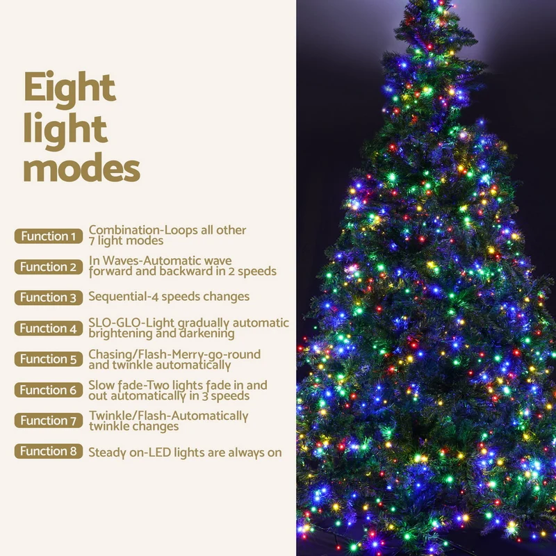 Jingle Jollys Christmas Tree 2.1m Xmas Tree Decoration 9 Light Modes Dual Colour