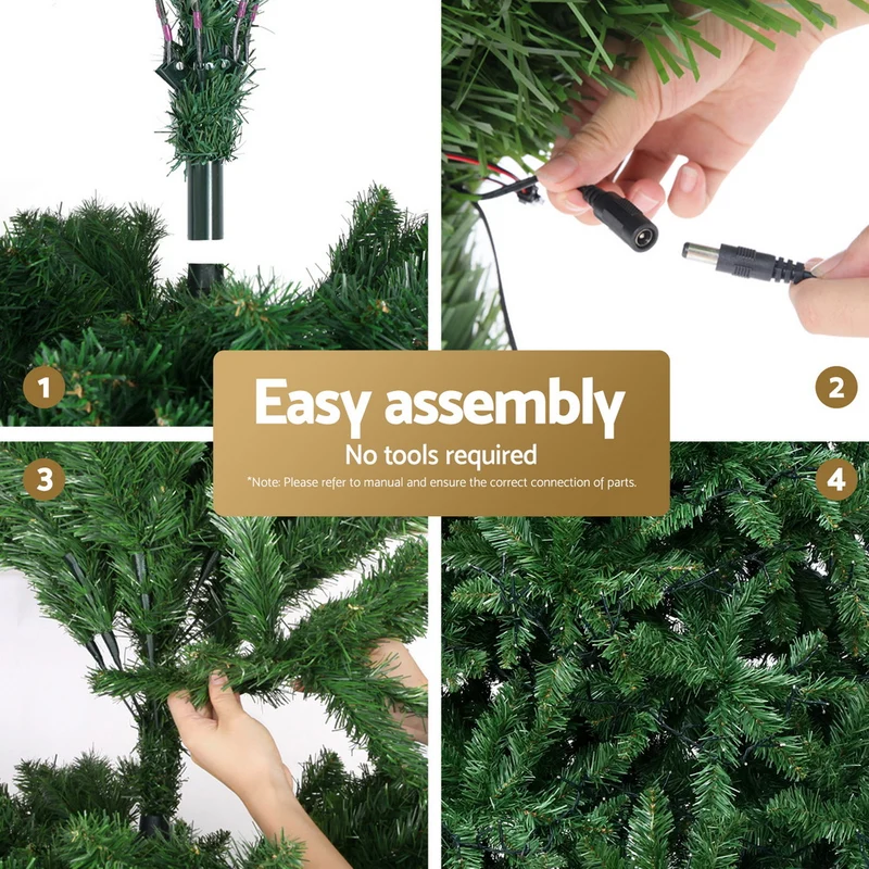 Jingle Jollys Christmas Tree 2.1m Xmas Tree Decoration 9 Light Modes Dual Colour