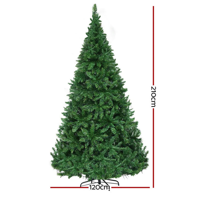 Jingle Jollys Christmas Tree 2.1m Xmas Tree Decorations 1134 LEDs 8 Light Modes
