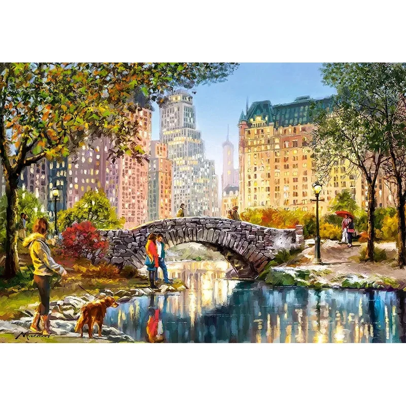 Castorland 1000-Pieces Evening Walk Through Central Park Puzzle