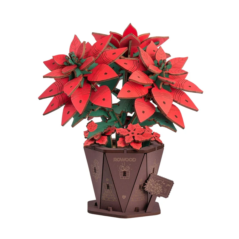 Robotime Wood Bloom Poinsettia