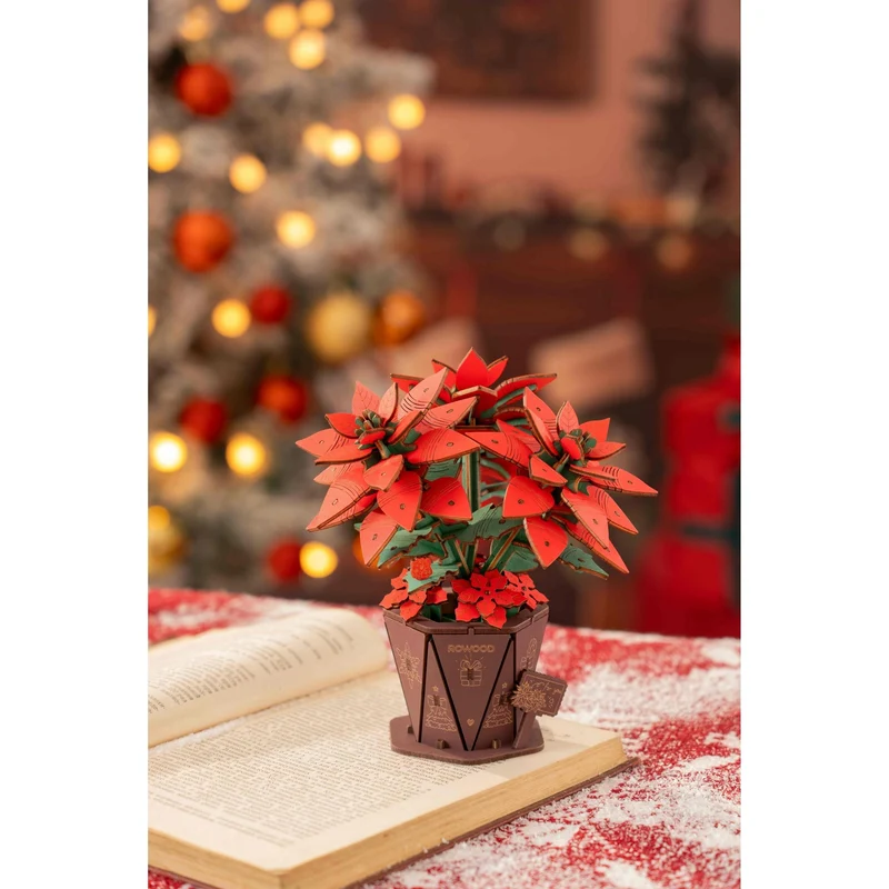 Robotime Wood Bloom Poinsettia
