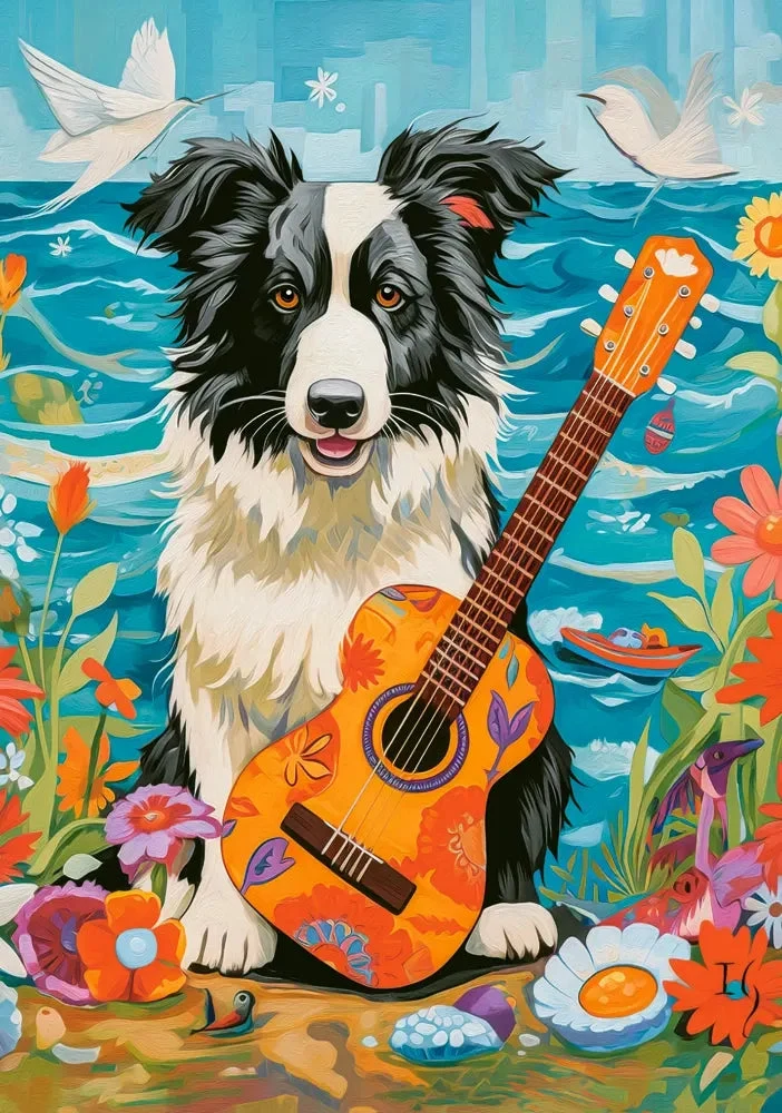 Castorland 500-Pieces Collie Guitar And The Sea Puzzle