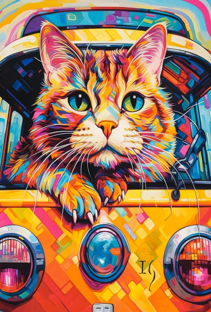 Castorland 1000-Pieces Cat Bus Travel Puzzle