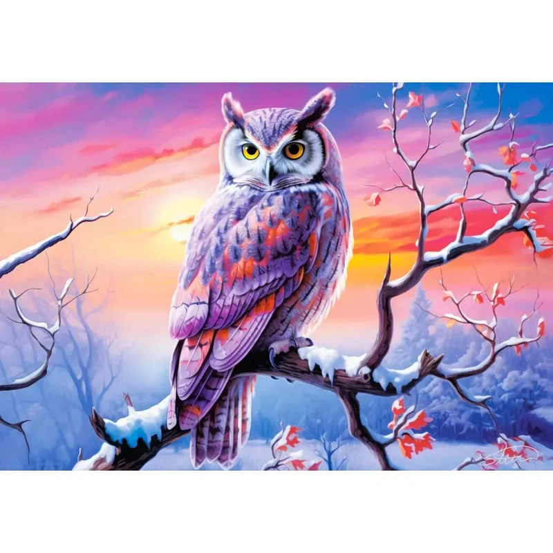 Castorland 500-Pieces Owls Perfect Evening Puzzle