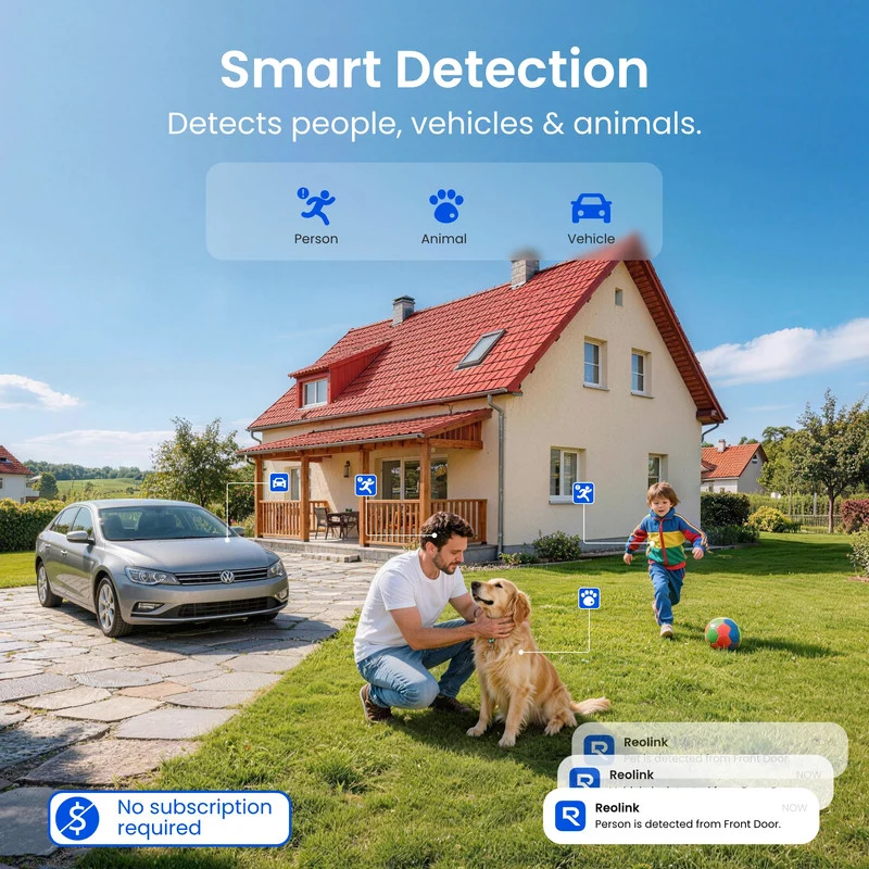 Reolink Argus PT Ultra 4K Pan Tilt Wireless Automatic Tracking Battery Security Camera 2 Pack (White)
