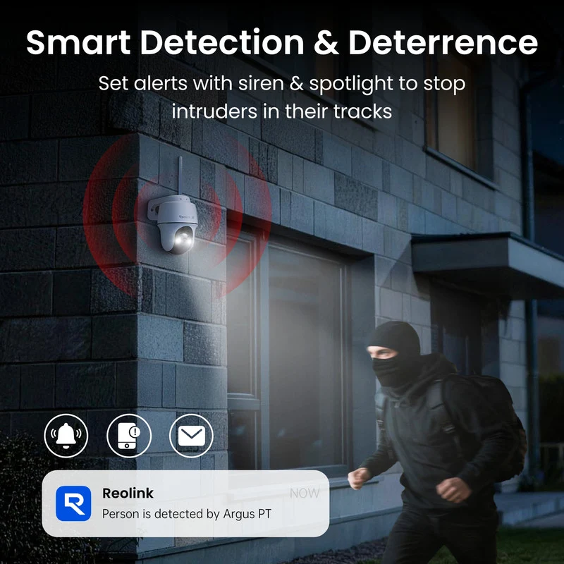 Reolink Argus PT Ultra 4K Pan Tilt Wireless Automatic Tracking Battery Security Camera (White)