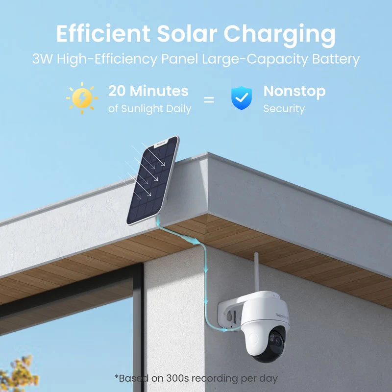 Reolink Argus PT Ultra 4K Pan Tilt Automatic Tracking Battery Security Camera+Solar Panel