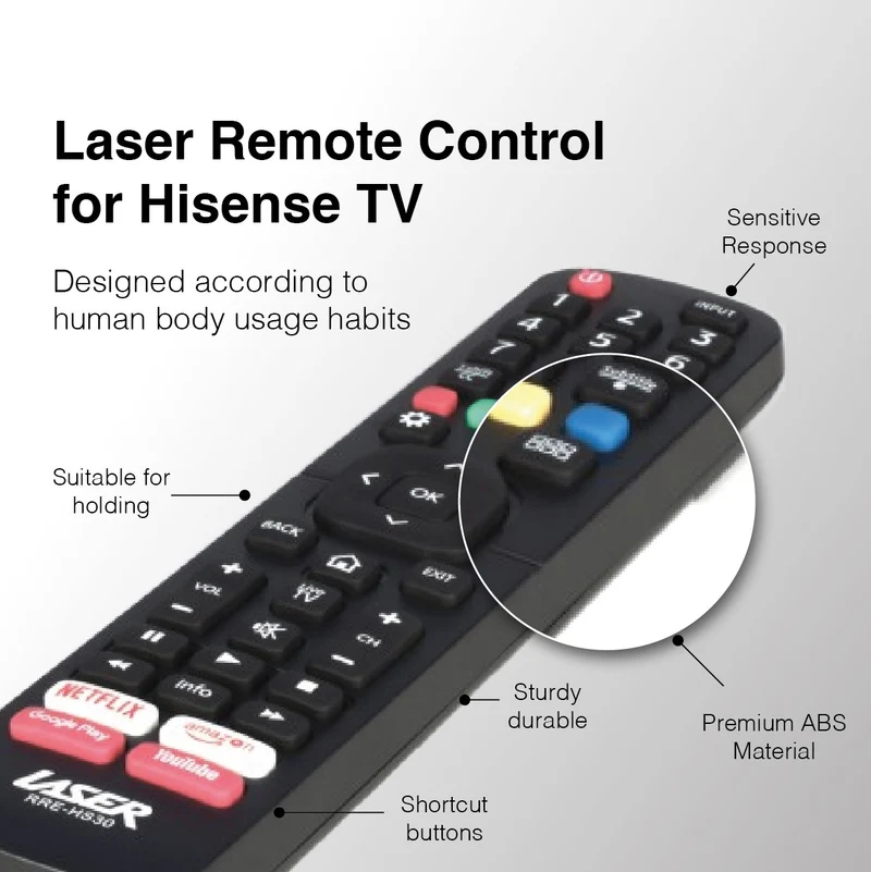 Laser Hisense Replacement TV Remote (No Setup)