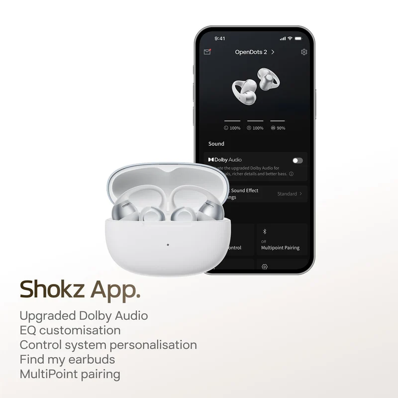 Shokz OpenDots 2 Open-Ear Earbuds (Grey)