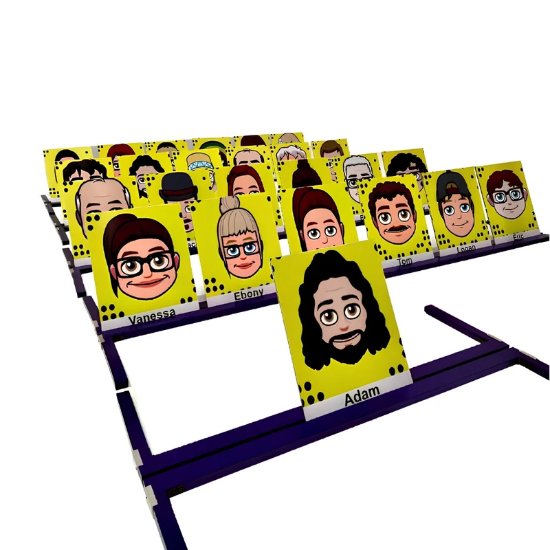Jenjo Games Wooden Mega Who 10 Frames & 72 Face Cards