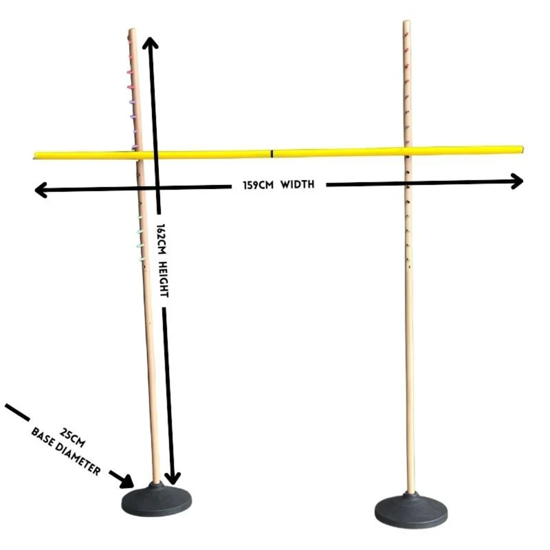 Jenjo Games Wooden Limbo Set with Rubber Legs & Plastic Pole - 158cm
