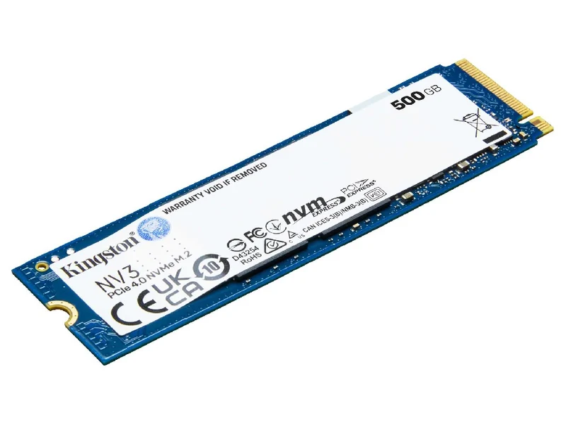 Kingston 500GB NV3 PCIe Gen4 M.2 2280 NVMe SSD (SNV3S/500G)