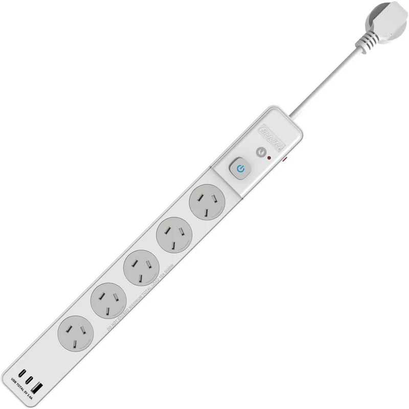 Energizer 5-Port Surge Protection Powerboard