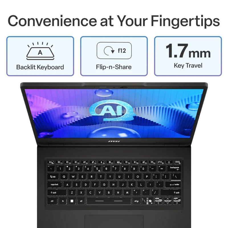MSI Venture A14 AI+ 14" 2.8K OLED 120Hz Next-Level Copilot+ AI PC Laptop (Ryzen AI 5/512GB)[Ex-Display]