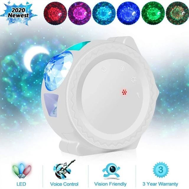 Colorful Starry Sky Galaxy Projector Blueteeth USB Voice Control Music Player LED Night Light USB Charging Projection Lamp Gift