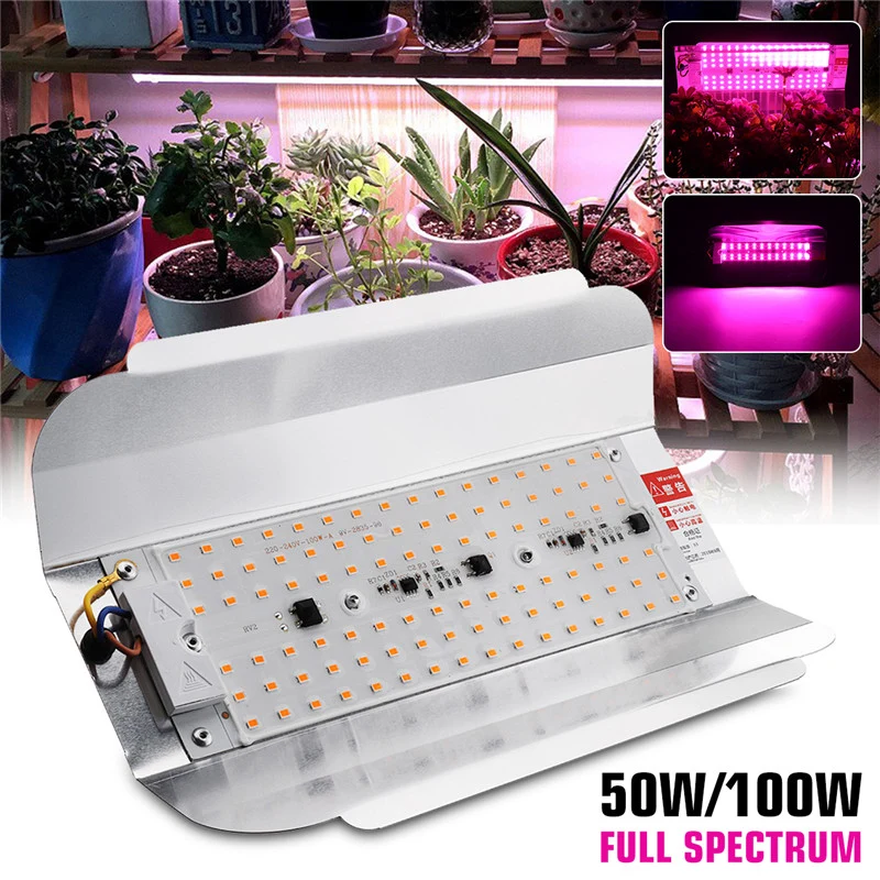 Smuxi LED Grow Light 50W 100W Full Spectrum Phyto Flood lights Iodine Lamp AC 220V LED Grow Lamp Waterproof ip65