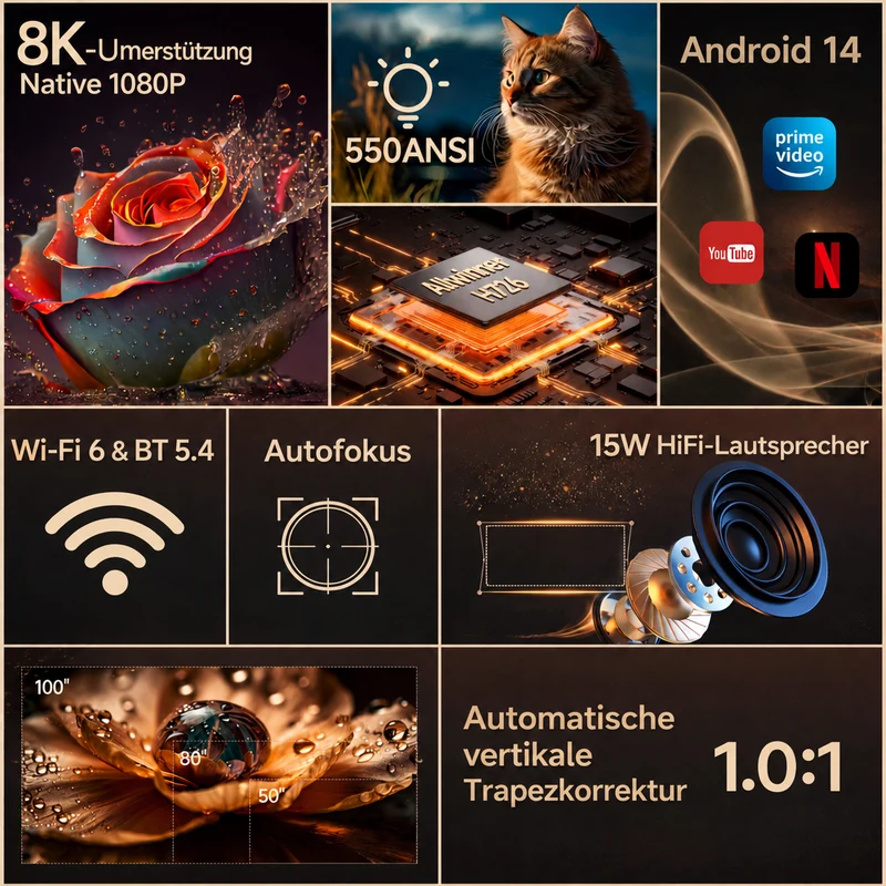 Magcubic HY350 Max Full-HD-Beamer mit Android 14